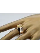 Prsten vinobraní šperky žlutý Perydot Původní vinobraní 14k produkt s růžovým zlatem VRC296r